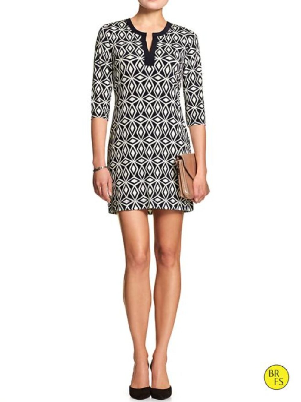 Banana Republic XS Navy and White Print Dress